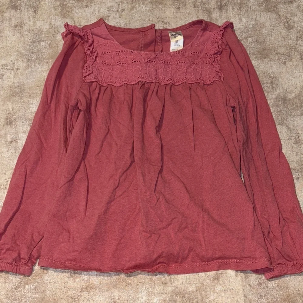 OshKosh B'gosh Women's Ruffled Lace Blouse - Mauve